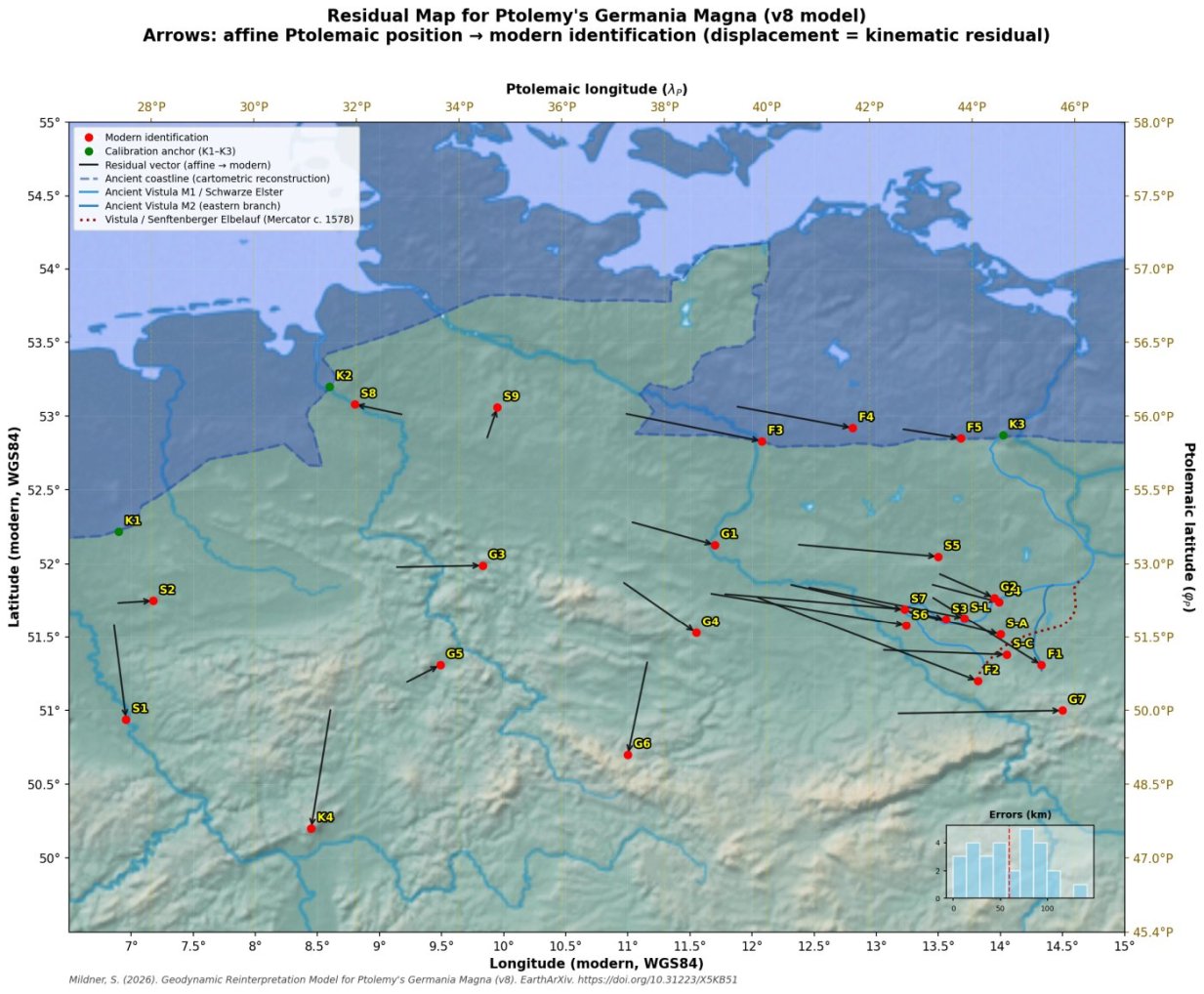 Residual Map for The New (v8-preview) Geodynamic Model Description for Ptolemy´s Germania Magna (v7.2-v8.0preview-model)
